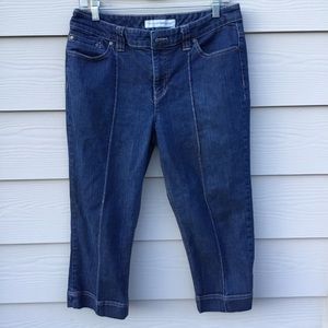 Chico’s platinum denim Cropped Capri jeans Size 1